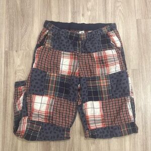 Aerie Plaid Patchwork Pajama Pants Indie Boho - Red, Blue, White